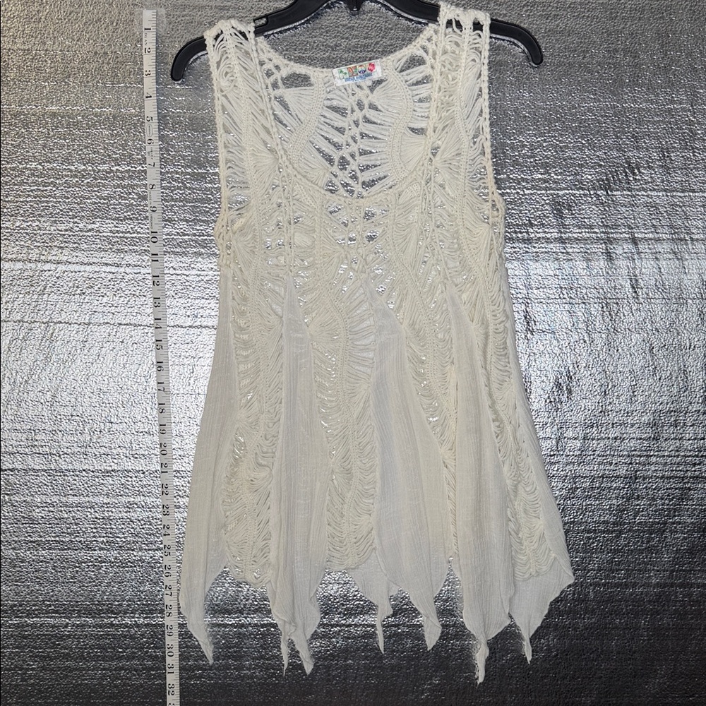India Boutique Cream Crochet Top